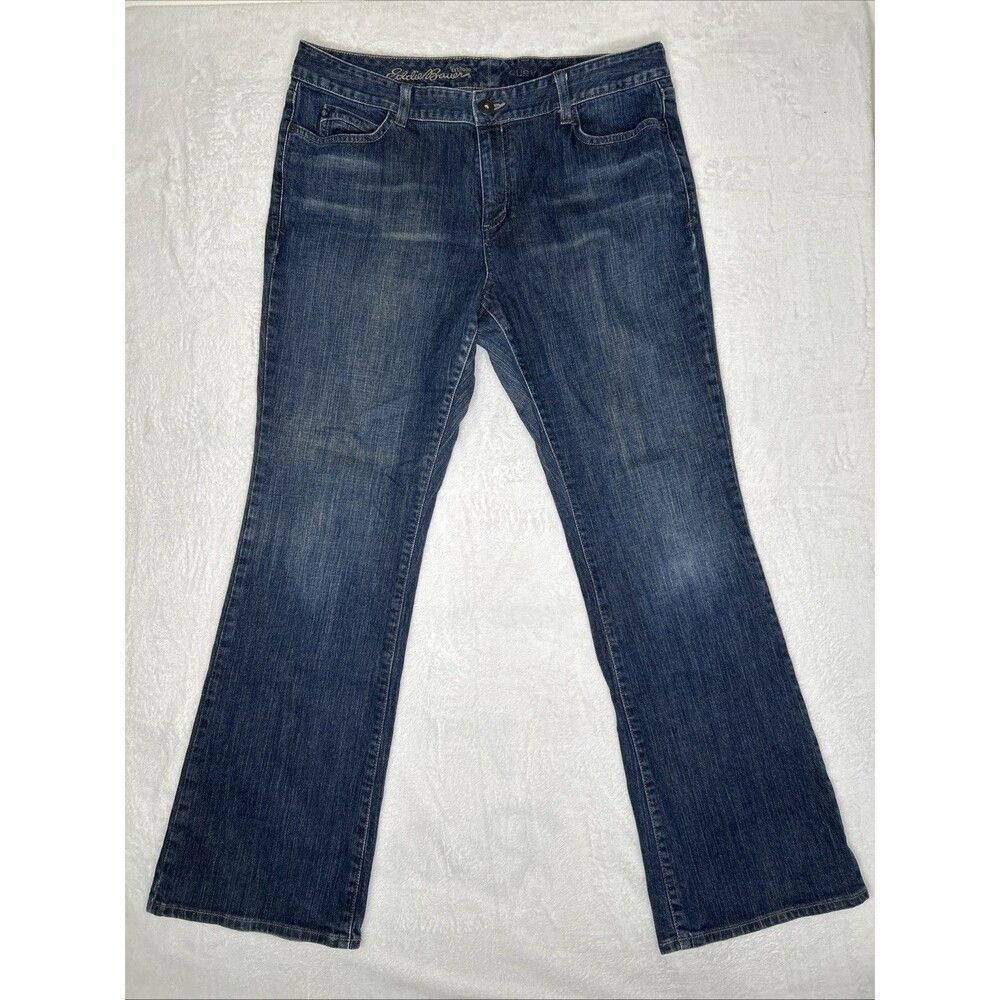 Eddie Bauer Jeans Women’s 16R Blue Curvy Bootcut River Rock Wash Mid Rise